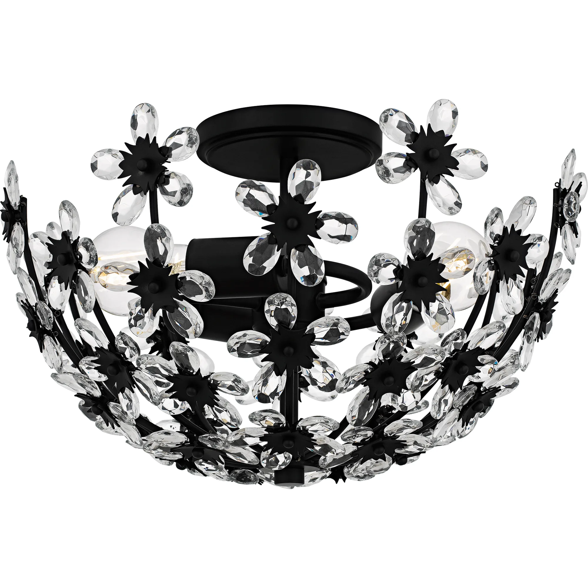 Rosemary Semi-Flush Mount in Matte Black