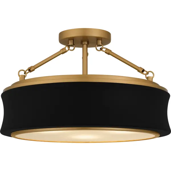 Dylan 3-Light Matte Black Semi-Flush Mount