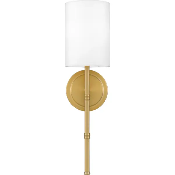 With a subtle nod to Chinoiserie aesthetic, the Monica sconce features a bamboo-like base in aged brass or antique polished nickel. Topped with a white fabric drum shade, Monica illuminates refined, timeless design, upgrading a humdrum powder room to a stylish destination.