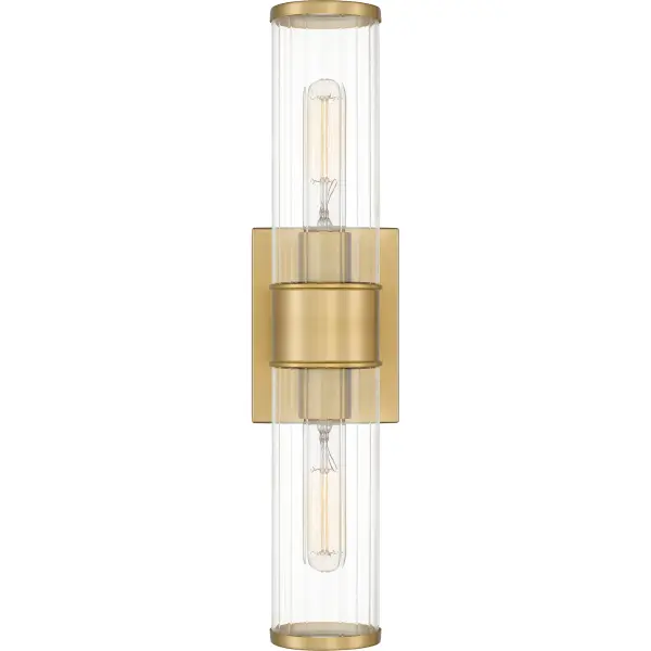 Equal parts playful and futuristic, the Nova sconce adds striking style to the bathroom. Available in two striking finishes, including polished nickel and aged brass, Nova features clear, ribbed glass shades that offer instant visual interest. Mount this piece horizontally or vertically to fit the needs of your space.