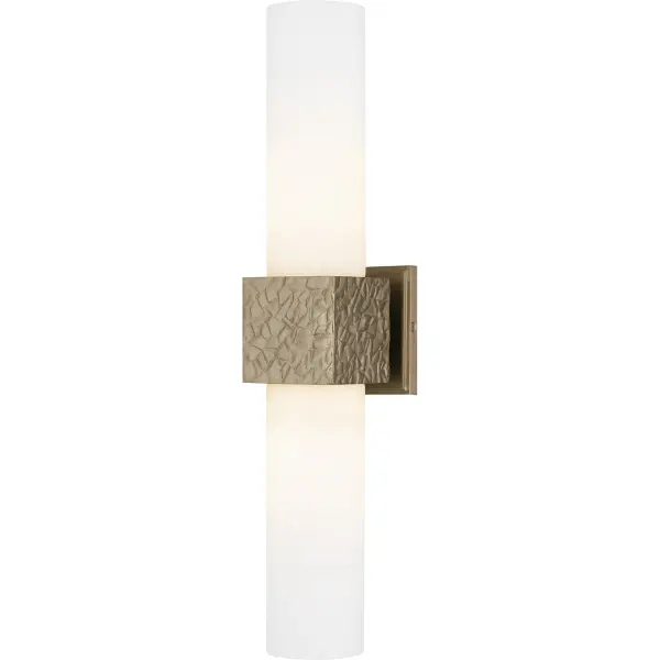 The Arline wall sconce offers a sleek modern style that enhances any space. Featuring an opal etched glass shade, this sconce provides a soft, diffused light that creates a warm and inviting atmosphere. Choose between a matte black or bronze gold hammered band accent to complement your decor. Perfect for illuminating hallways, bedrooms, or living areas, Arline combines contemporary design with functional elegance, making it a stylish addition to your home's lighting collection.