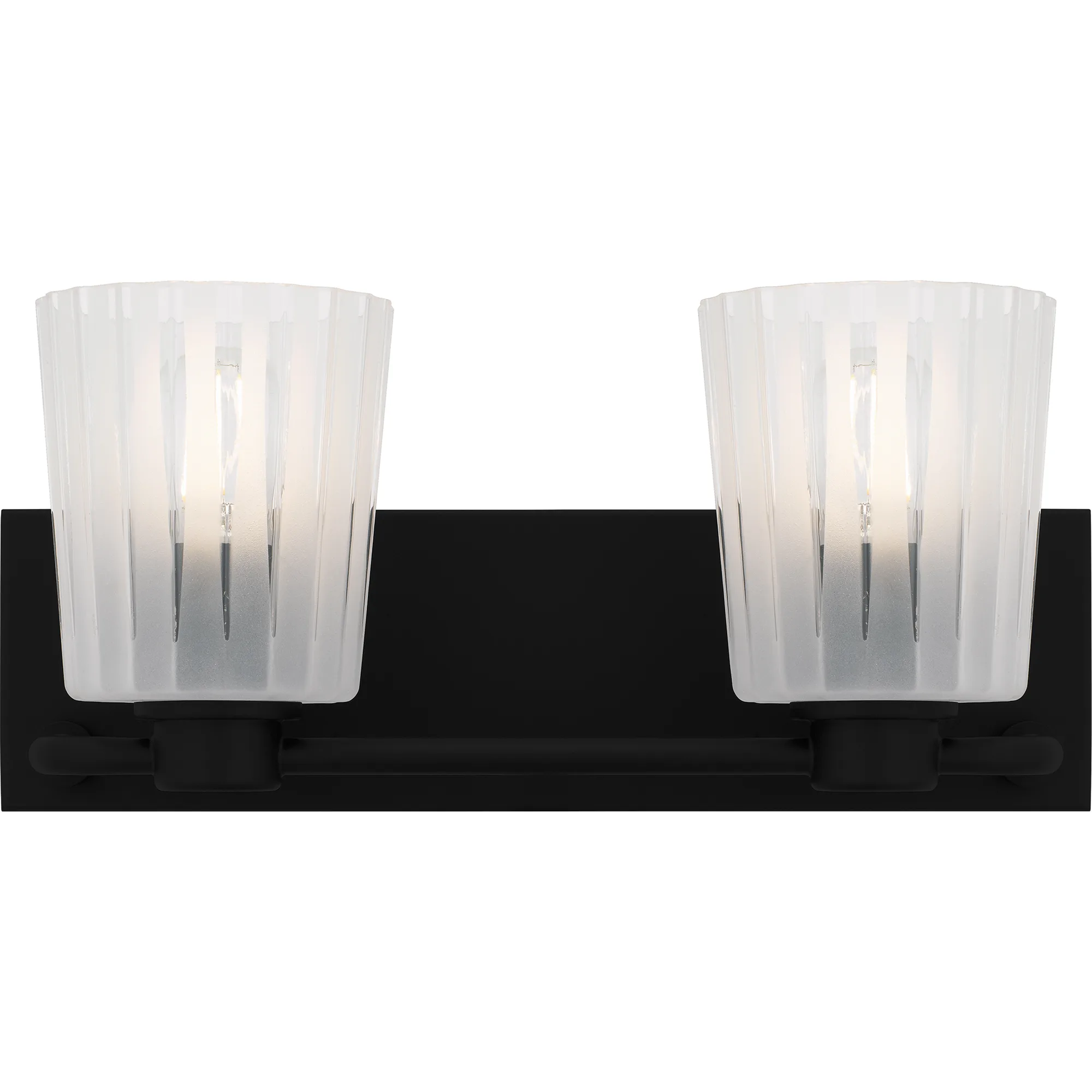 Gray 2-Light Matte Black Bath Light