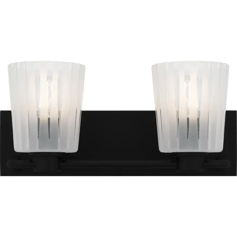 Gray 2-Light Matte Black Bath Light