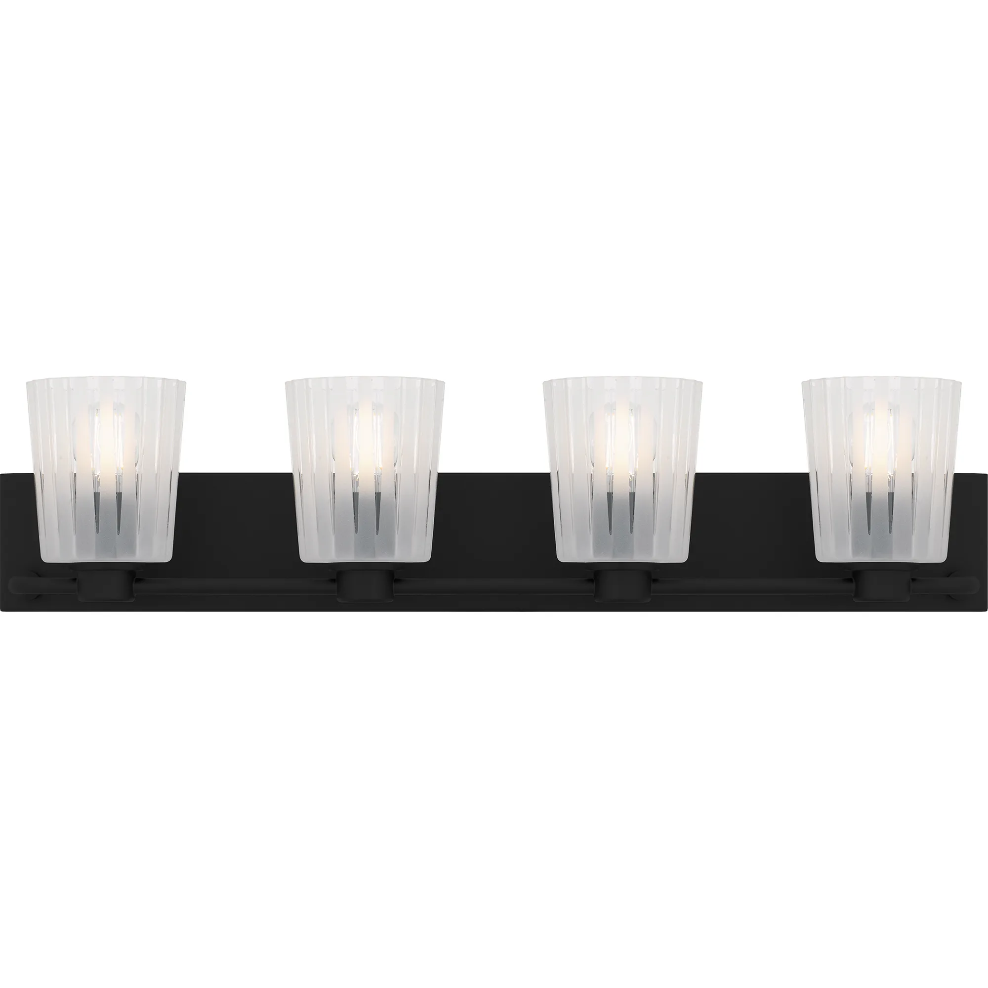 Gray 4-Light Matte Black Bath Light