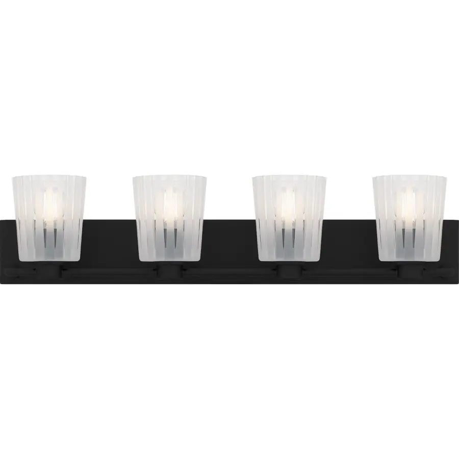 Gray 4-Light Matte Black Bath Light