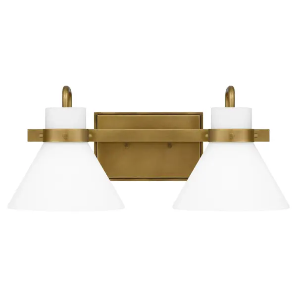 The Regency bath light gets its warm, milky glow thanks to opal-etched shades. Radiate crisp and classic style in the polished chrome finish or choose weathered brass for a nod to vintage-inspired refinement. The light can be affixed with shades pointed up or down.