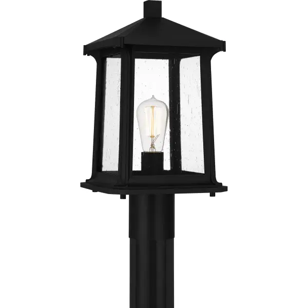 The Satterfield outdoor lantern puts a modern twist on traditional Craftsman design. A classic rectangular frame lends a coastal vibe, while clear seeded glass panels add an intriguing visual element. A matte black finish adds enduring charm, making Satterfield a perfect choice as a wall, post, or hanging lantern. As part of our Coastal Armour collection, this product is durable, marine grade, and comes with a 5-year limited warranty.