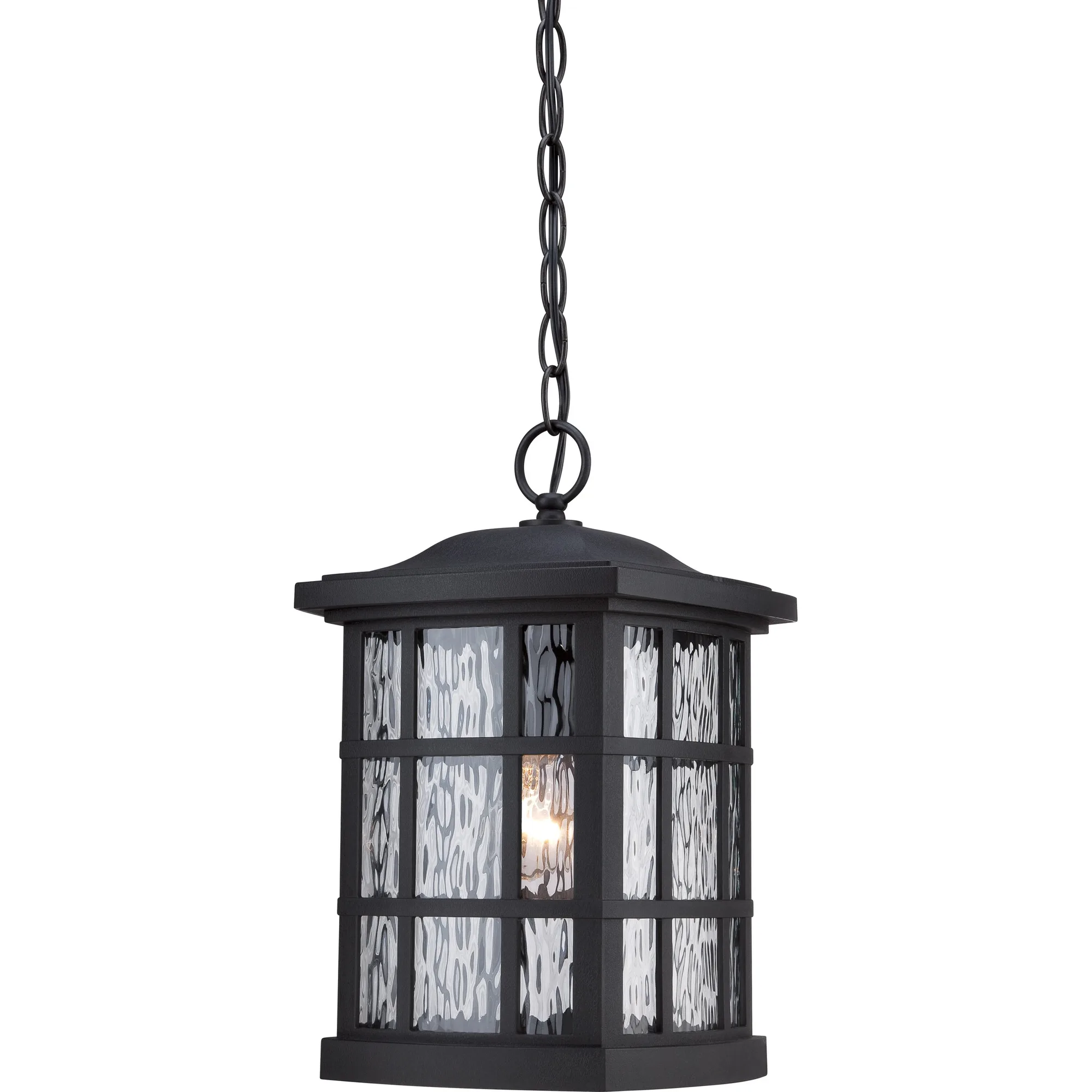 Stonington One Light Outdoor Hanging Lantern in Mystic Black
