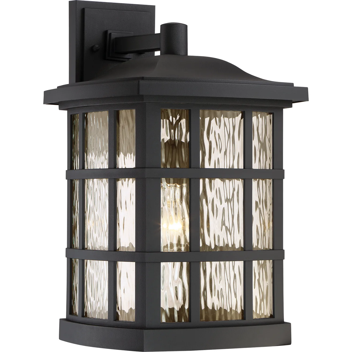 Stonington One Light Outdoor Wall Lantern in Mystic Black