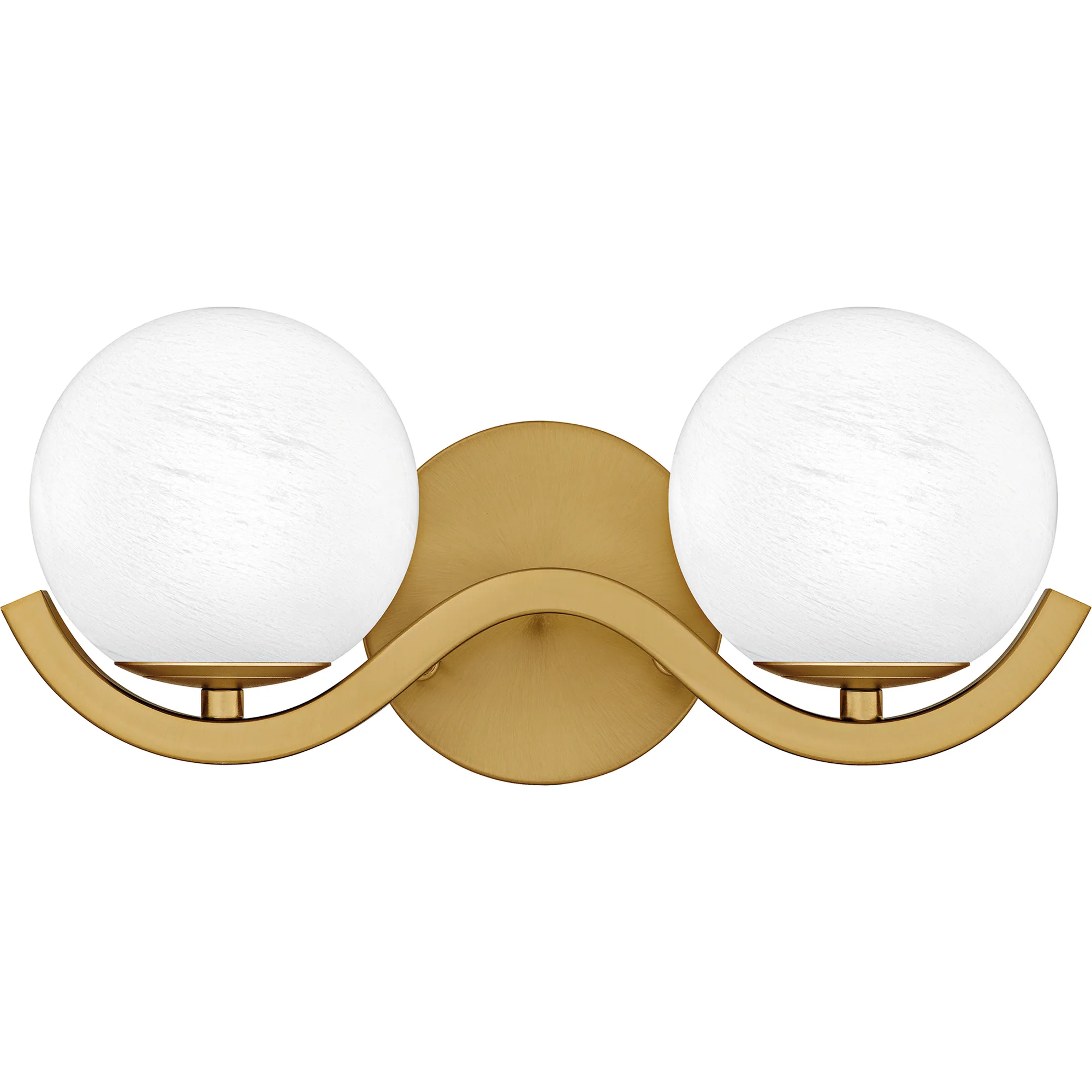 Spherical 2-Light Aged Brass Bath Light