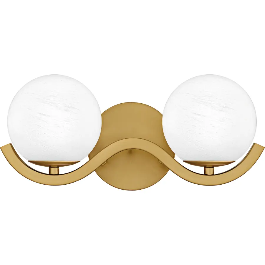 Spherical 2-Light Aged Brass Bath Light