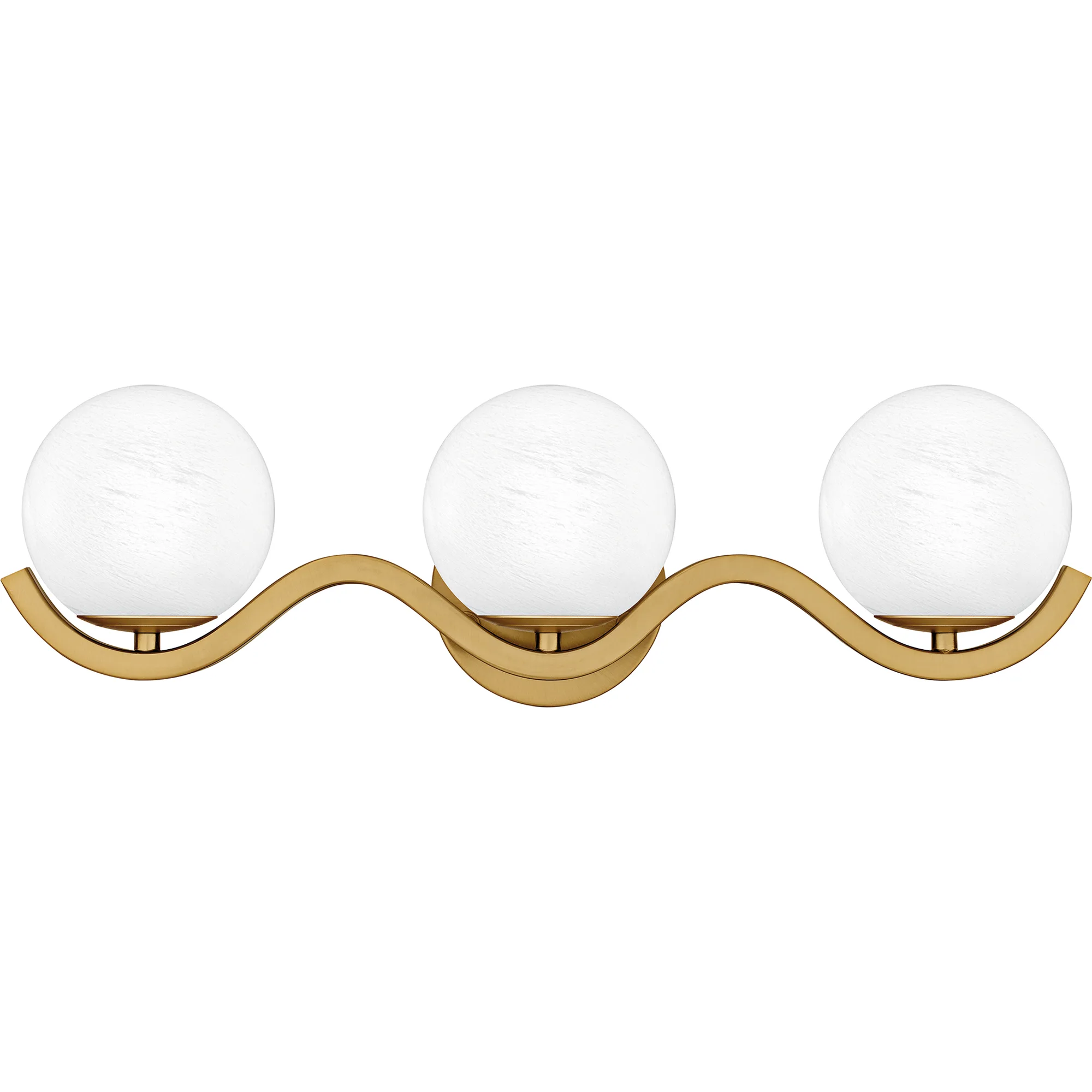 Spherical 3-Light Aged Brass Bath Light