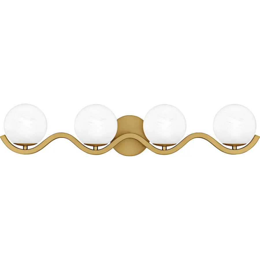 Spherical 4-Light Aged Brass Bath Light