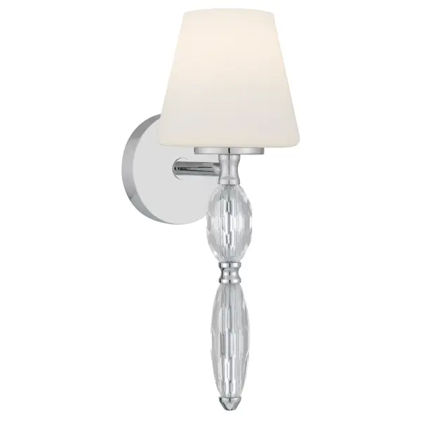 Graceful curves, gleaming polished chrome, and soft, glowing shades define the romantic charm of the Stone Collection. The classic chandelier and wall sconce feature opal etched glass, while the linear chandelier is dressed in white linen fabric for a touch of elegance. Chandeliers include a dual mounting system—choose a clean, rod-to-canopy look or opt for the chain-loop-chain for easier installation. Timeless, luminous, and versatile, Stone brings classic beauty to any space.