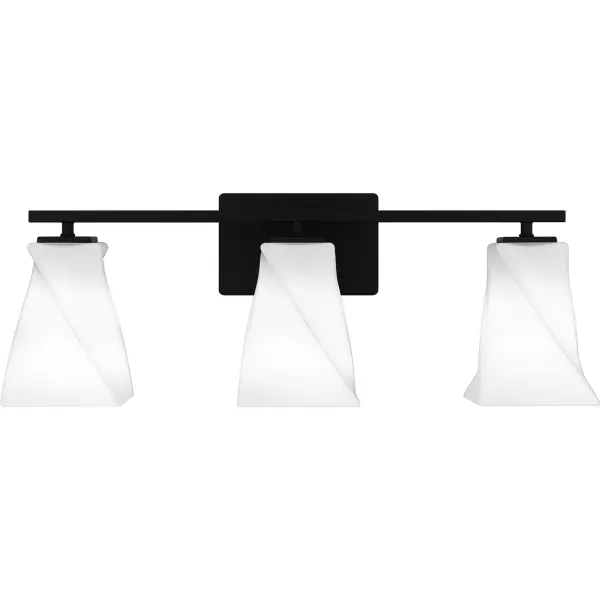 With transitional styling and a unique glass silhouette, Stetson bath lights are a perfect addition to any home décor setting. The opal etched glass shades feature a cool twist design, highlighted beautifully by the matte black finish. Choose from a variety of size options to best suit your bathroom vanity setting.