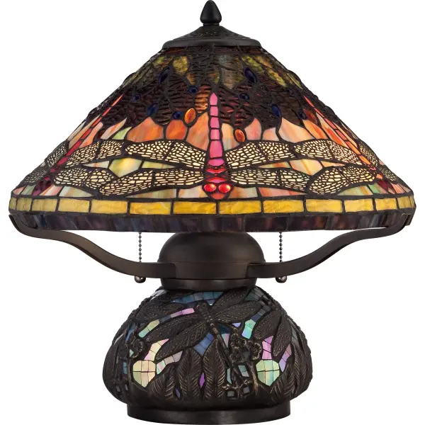 Elegant Tiffany style is a timeless staple of home decor.  The various designs are hand assembled using the copper foil technique developed by Louis Comfort Tiffany.  With an enormous variety of colors and patterns to choose from  Quoizel Tiffany's have become more popular than ever.Shade contains 324 pieces of Tiffany glass. Glass color in Tiffany lighting products vary in color.  No two pieces are identical.