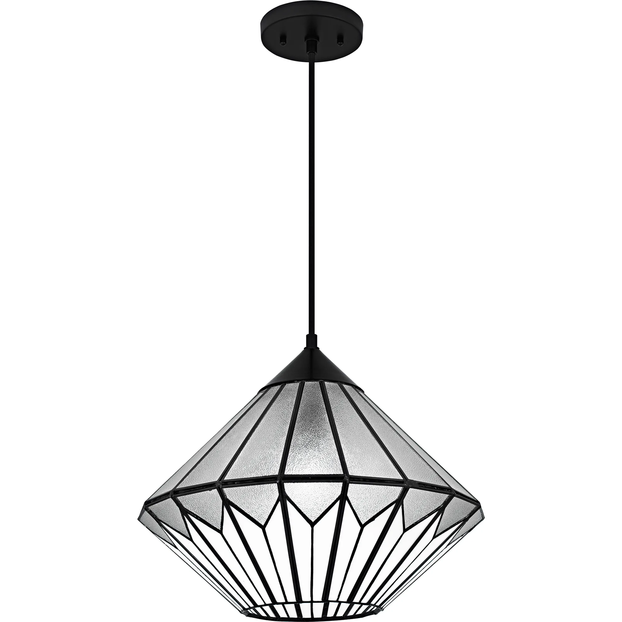 Olivier Tiffany One Light Pendant in Matte Black