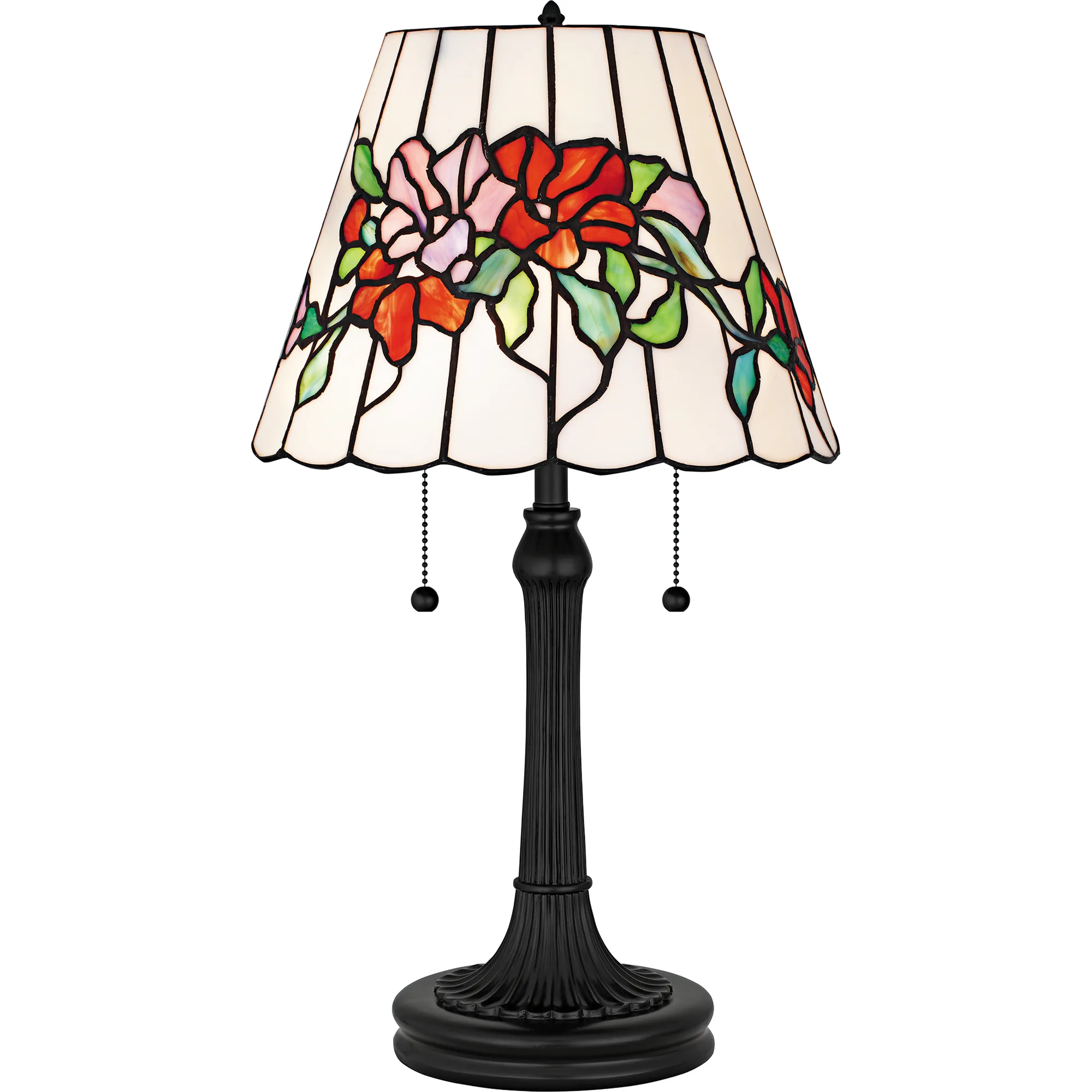 Aurora Tiffany Table Lamp in Matte Black
