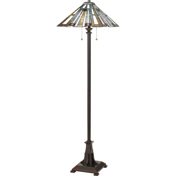 The Maybeck is a chic interpretation of timeless Tiffany style. The classic tapered silhouette features a staggered edge that emphasizes the intricate details of the Tiffany glass. Finished in valiant bronze, this stately collection is sure to add warmth and sophistication to your space.Glass color in Tiffany lighting products will vary. No two pieces are identical.