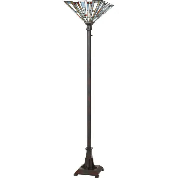 The Maybeck is a chic interpretation of timeless Tiffany style. The classic tapered silhouette features a staggered edge that emphasizes the intricate details of the Tiffany glass. Finished in valiant bronze, this stately collection is sure to add warmth and sophistication to your space.Glass color in Tiffany lighting products will vary. No two pieces are identical.