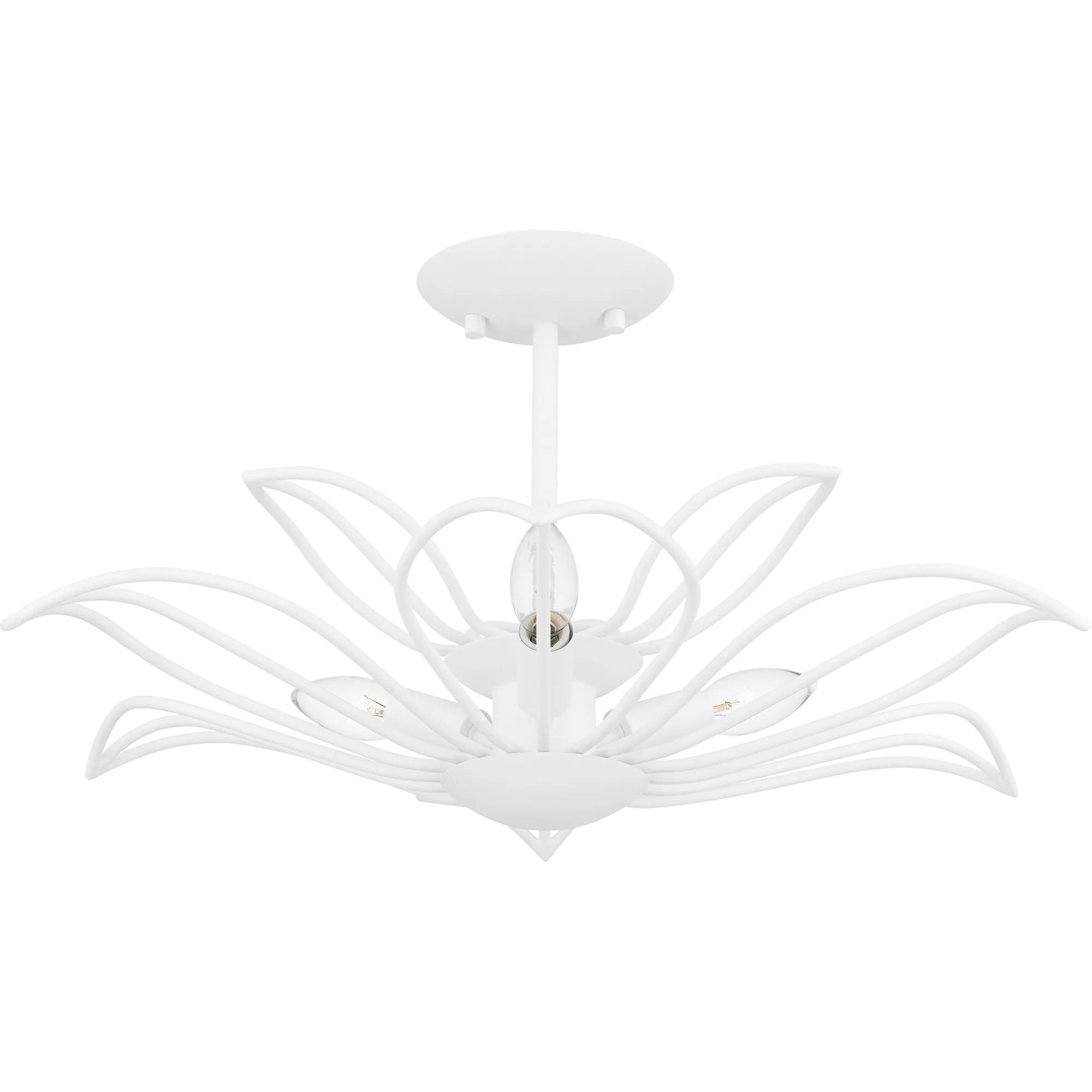 Tallulah 3-Light Sand White Semi-Flush Mount