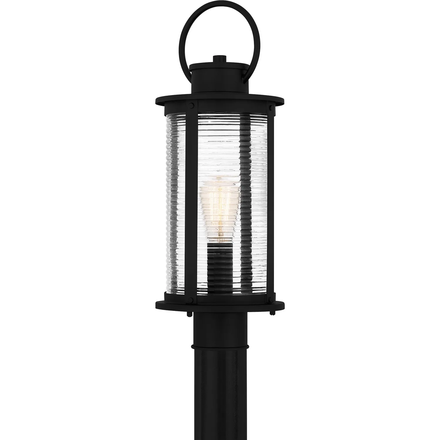 Tilmore Outdoor Post Mount Lantern in Matte Black