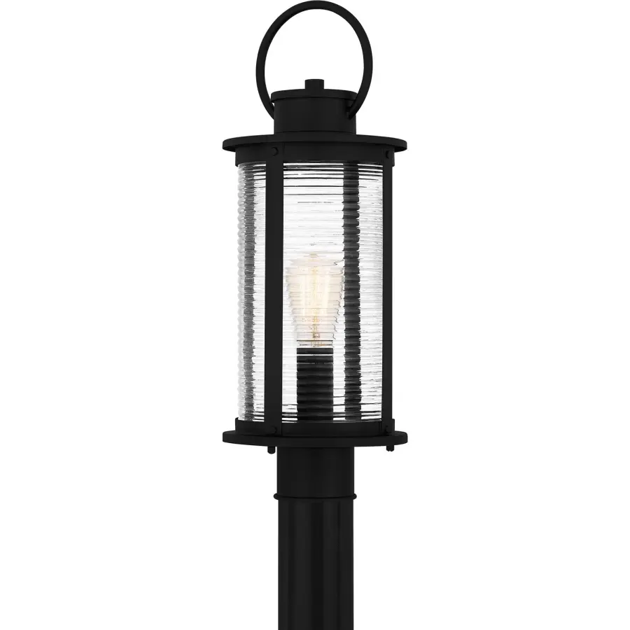 Tilmore Outdoor Post Mount Lantern in Matte Black