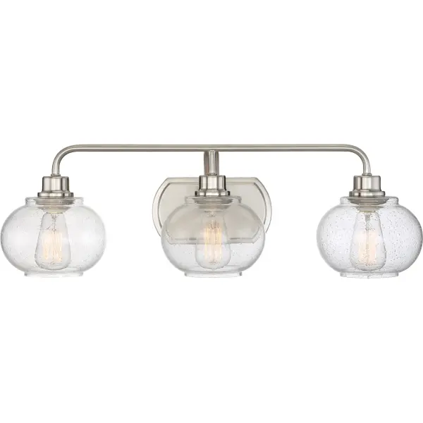 Trilogy pays homage to Thomas Edison with a vintage inspired filament bulb that is not only nostalgic but also very chic. With the classic brushed nickel finish and the clear seedy glass shade, Trilogy brings old world style to modern elegance. On trend and classy.