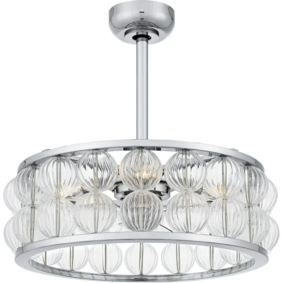 Terrarock Four Light Fan Light in Polished Chrome