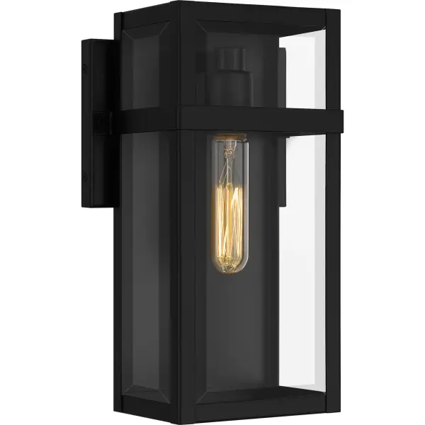 With its straight lines and modern style, Vanessa outdoor wall lanterns are a perfect addition to any home's exterior. The sleek rectangular silhouette and matte black finish add to Vanessa's versatility, while clear beveled glass panels show off the natural beauty of the exposed light source. Flank your front door with a pair of Vanessa wall lights - or use as a porch light to create the perfect outdoor setting.