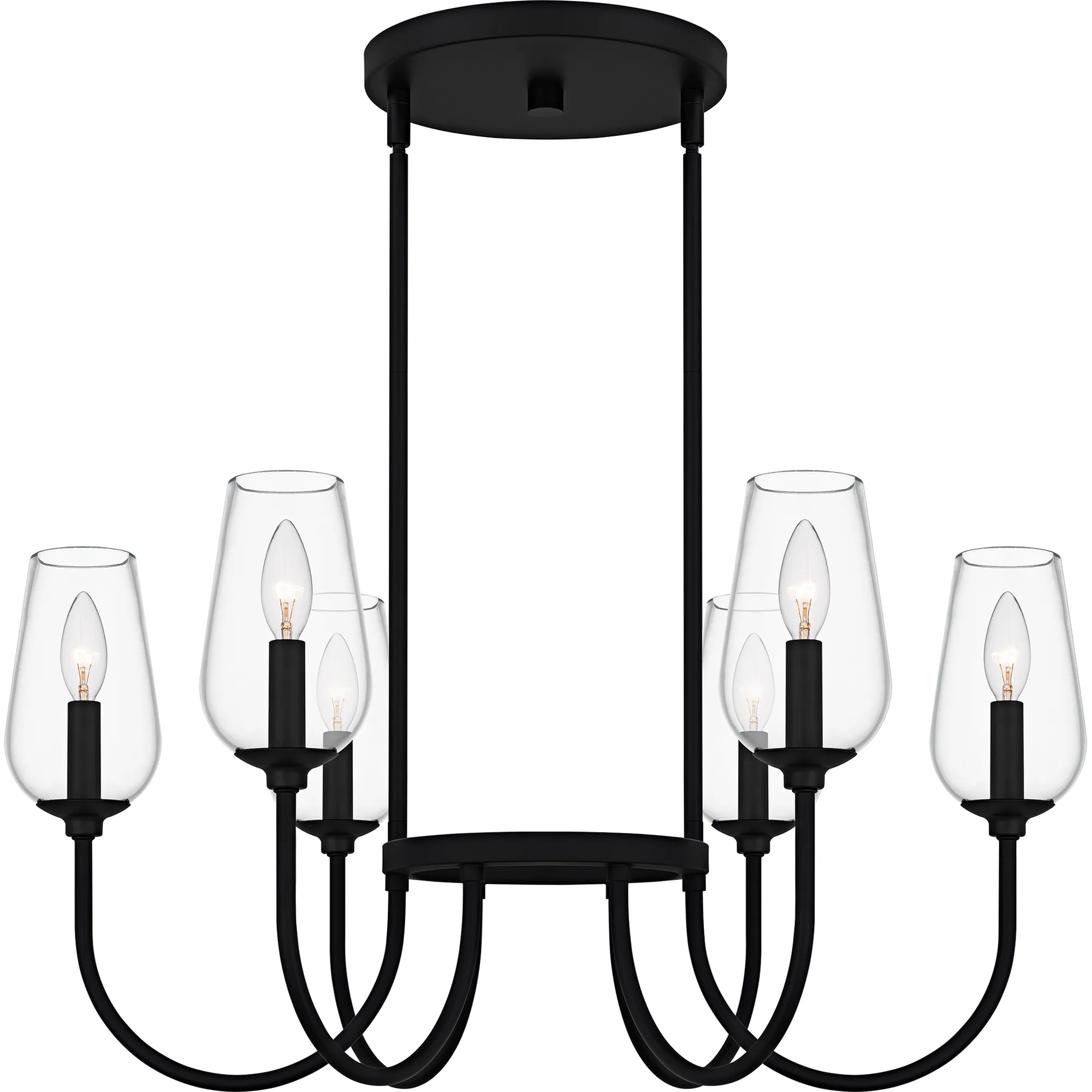 Viscount 6-Light Matte Black Chandelier