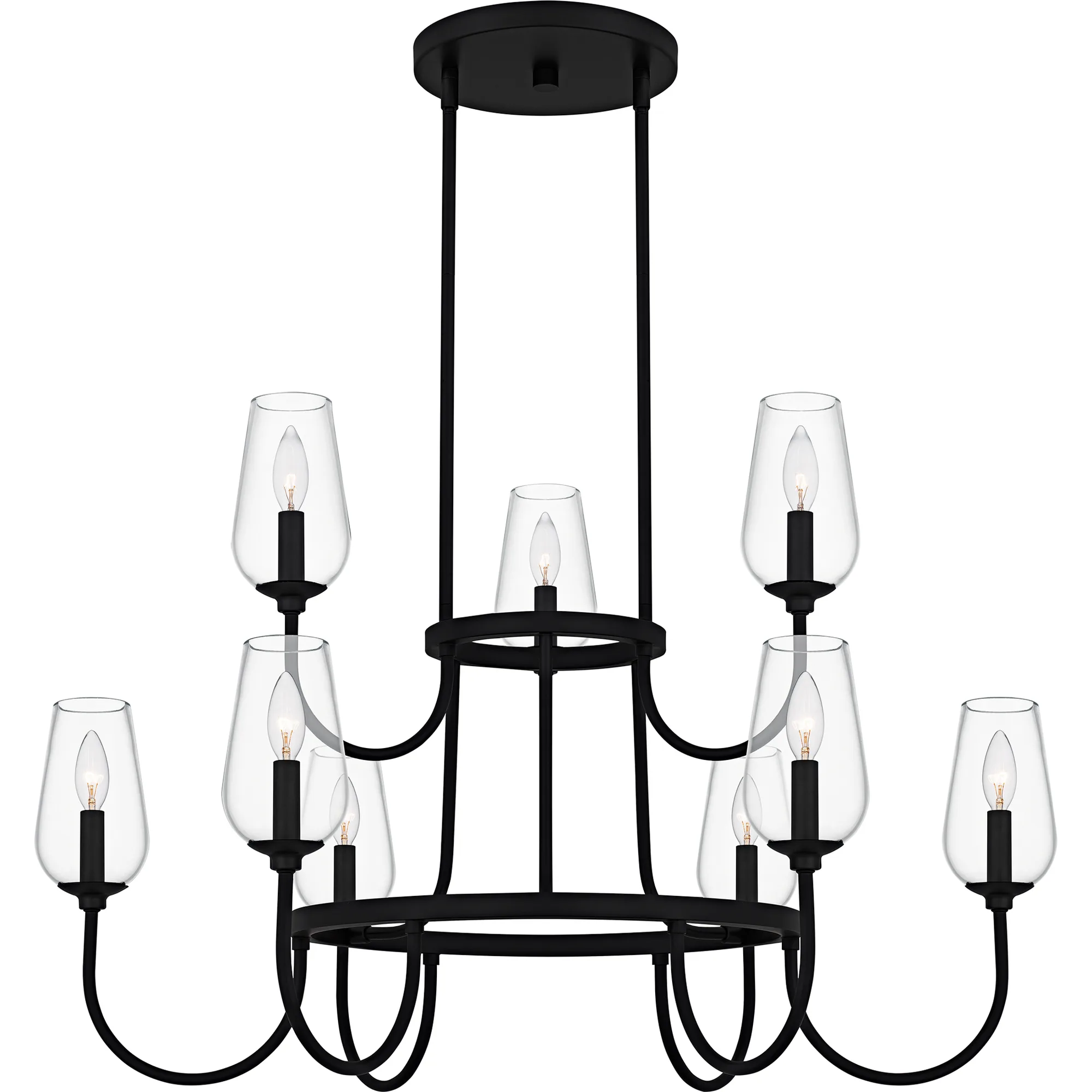 Viscount 9-Light Matte Black Chandelier
