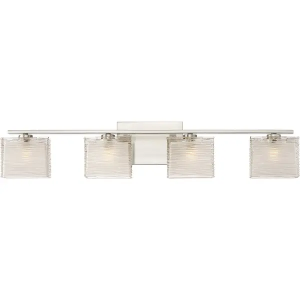 With a unique glass pattern and simple base, the Westcap bath light collection is contemporary with a twist. The beautiful waving pattern of the thick clear glass is accented by the sandblasting on the inside of the shades, creating a unique spa-like ambiance for your home bathroom. Choose from multiple size options and two classic finishes to complete the look; Westcap is available in polished chrome, brushed nickel, or matte black.