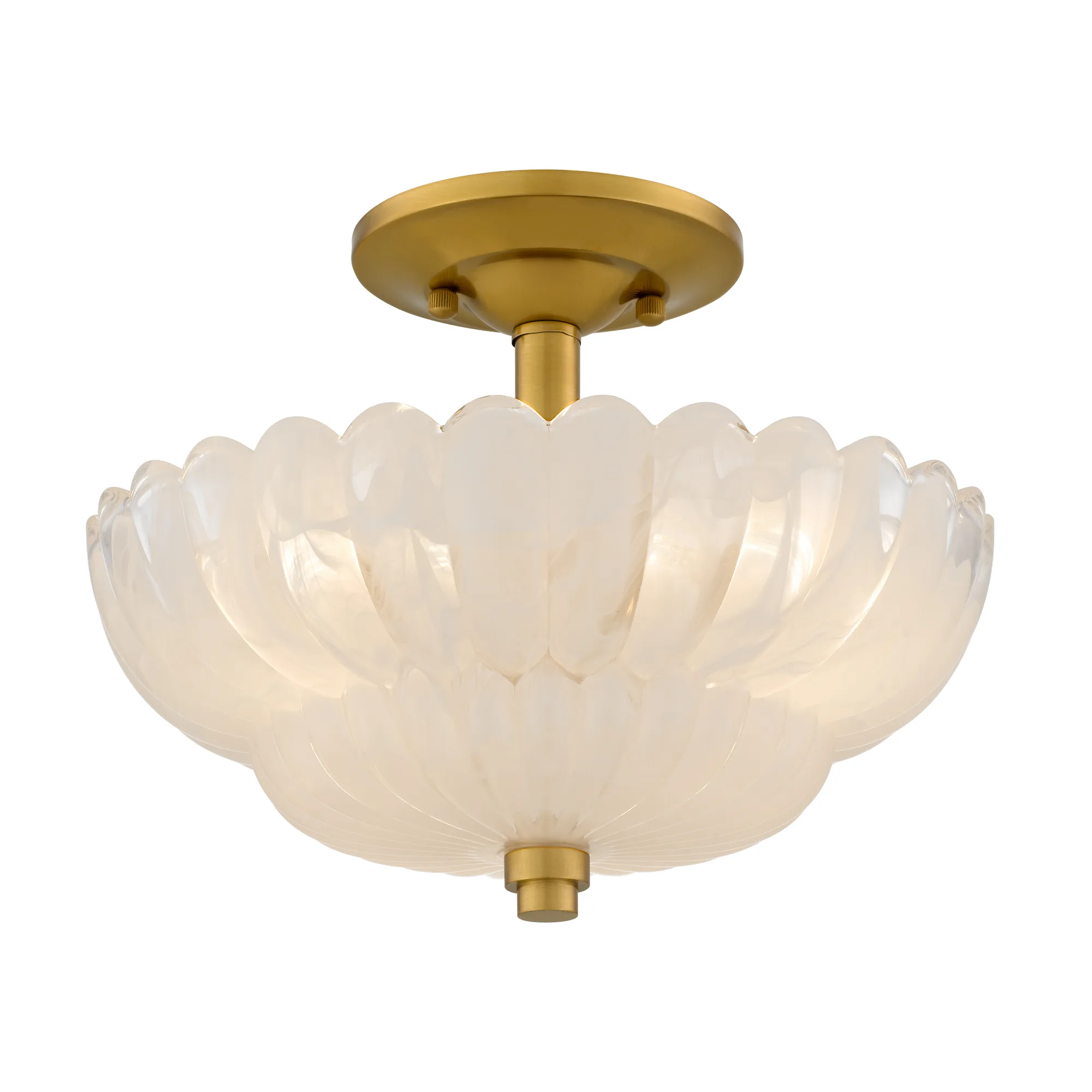 Whitecap 3-Light Brushed Gold Semi-Flush Mount