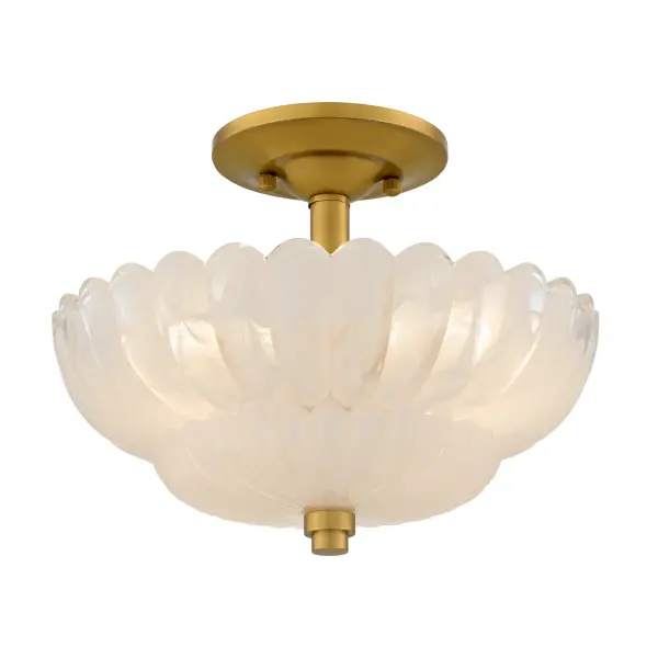 Whitecap 3-Light Brushed Gold Semi-Flush Mount