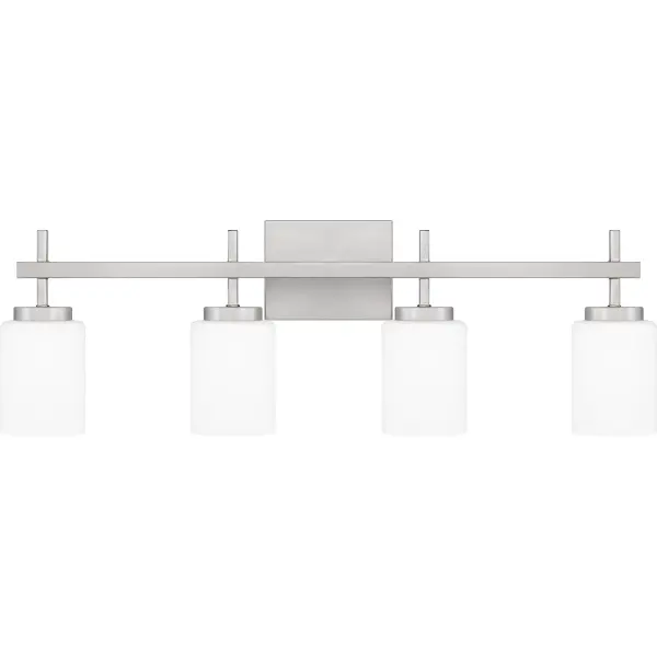 Opal etched glass casts a warm, ambient glow in the Wilburn wall sconce and bath light collection. The minimalist silhouette is accentuated by clean straight lines and a gleaming rectangular backplate. Choose from a variety of size and finish options to round out your home. Whichever you choose, Wilburn's integrated LED light source is guaranteed to shine in any hallway, bathroom or living area.