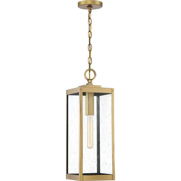 The clean lines and hand-riveted accents make the Westover lantern collection a modern industrialist's dream. A long rectangular framework  provides an unobstructed view of the lantern's sleek interior. The choice of earth black, antique brass, industrial bronze, stainless steel, or western bronze further enhances the versatility of this refined collection. The earth black, stainless steel, and western bronze finishes show off clear beveled glass panels while the antique brass and industrial bronze options flaunt seedy glass.Metal finishes will naturally mature and patina over time, changing in appearance and creating a living finish.