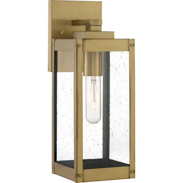 Westover One Light Outdoor Wall Lantern in Antique Brass