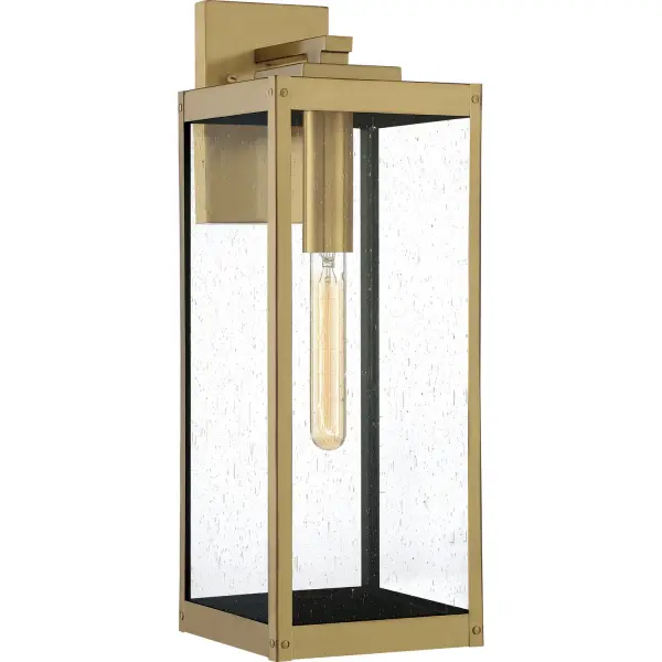 Westover One Light Outdoor Wall Lantern in Antique Brass