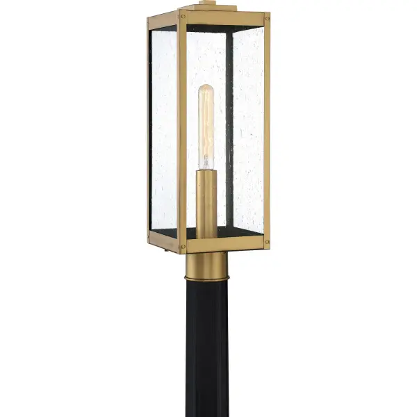 Westover One Light Outdoor Post Mount in Antique Brass