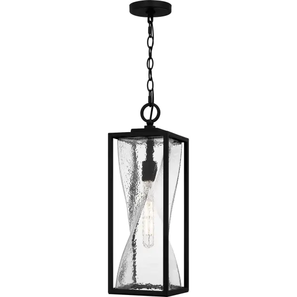 Zarah outdoor lanterns are the perfect companion to transitional style exteriors. The sturdy matte black frame is accentuated by clear hammered glass, featuring a fun twist design. Designed to withstand the elements in style, Zarah is an easy way to add illumination to any front porch or landscape. Choose from a hanging lantern, multiple sizes of wall lantern, or a post lantern head to round out your home.