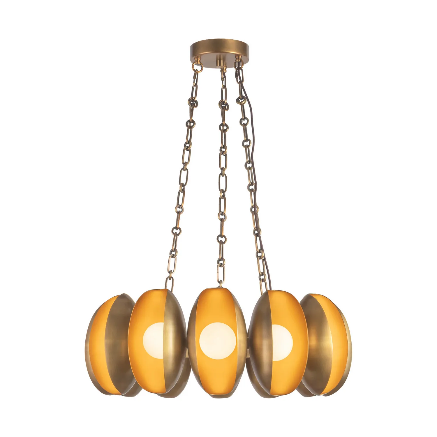 Cortez LED Chandelier in Vintage Brass