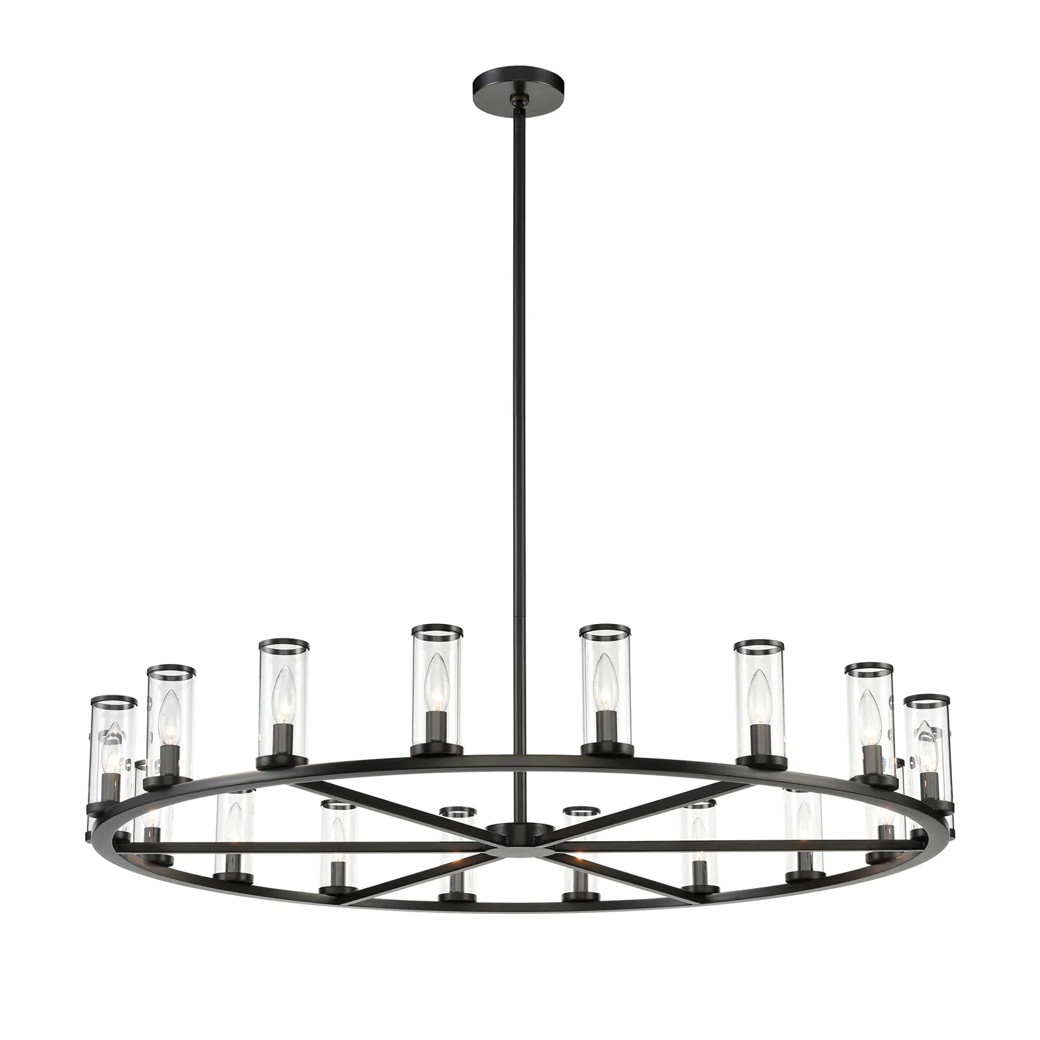 Revolve 18 Light Chandelier in Clear Glass/Urban Bronze