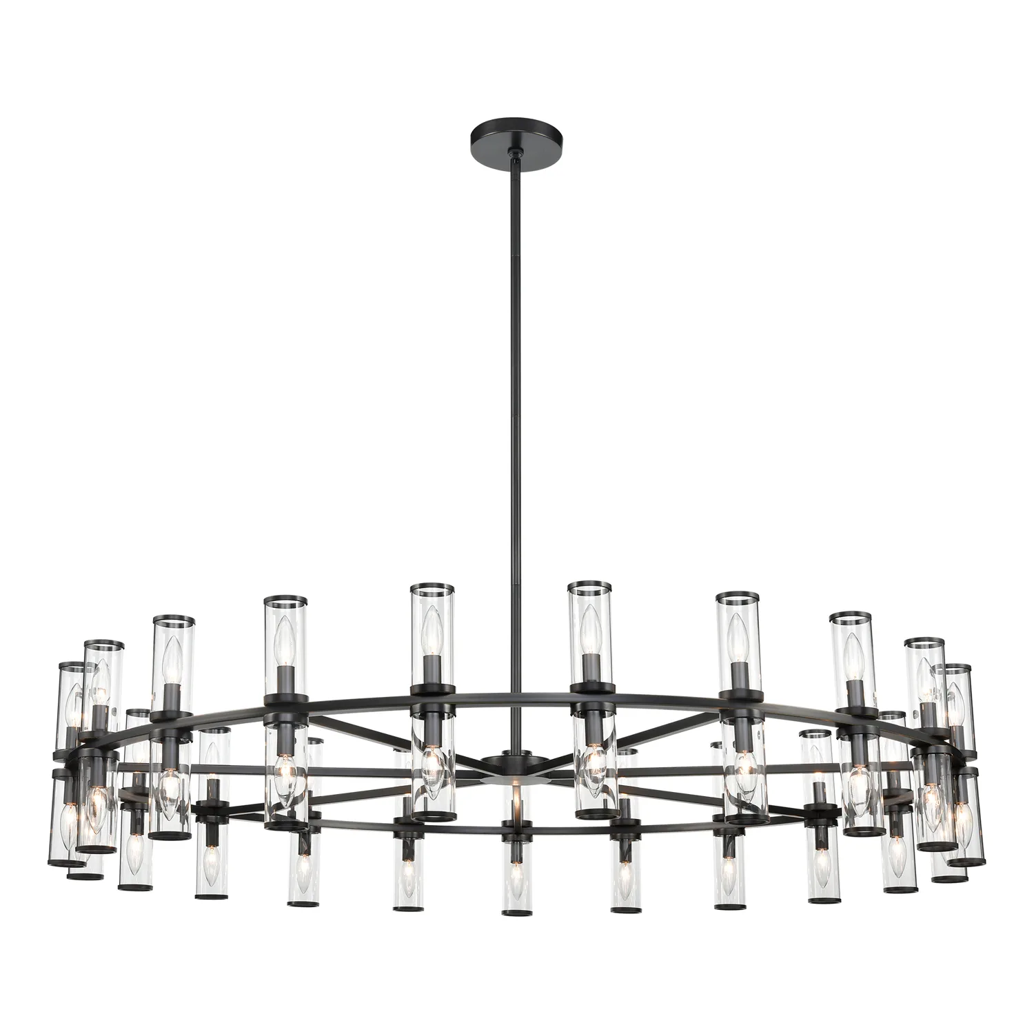 Revolve 42 Light Chandelier in Clear Glass/Urban Bronze