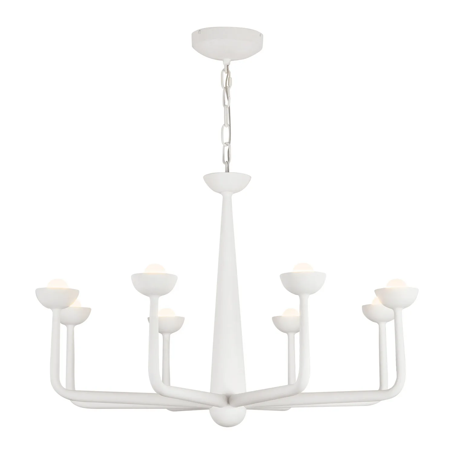 Spade LED Chandelier in Antique White