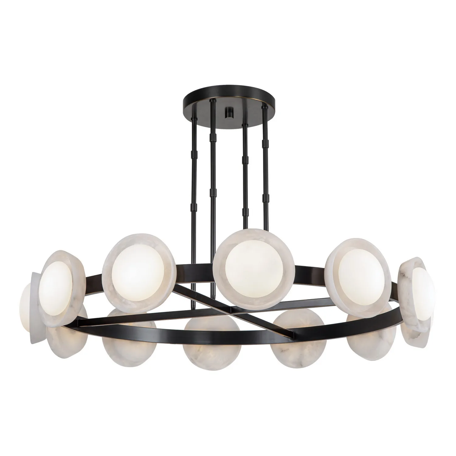 Alonso LED Chandelier in Urban Bronze/Alabaster