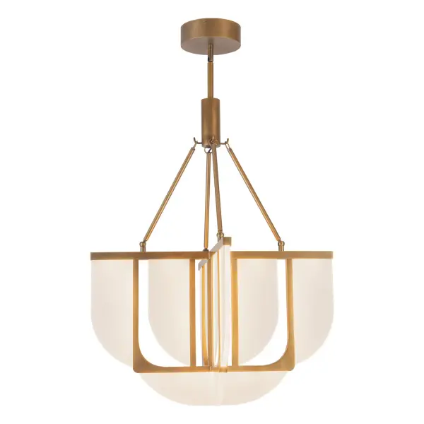 The Anders Collection offers a refined blend of classic elegance and modern innovation, creating a transitional lighting collection that feels both timeless and fresh. Inspired by traditional silhouettes and elevated with Art Deco-influenced detailing, Anders brings decorative sophistication to a wide range of interior spaces. Integrated light guide technology enhances visual depth while delivering smooth, even illumination that highlights the fixture's architectural form. Designed to bridge vintage character with contemporary performance, the Anders Collection complements both modern and traditional interiors alike. Each fixture features integrated LED technology with a warm 2700K color temperature, providing an inviting glow without the need for bulbs. Collection: Anders Designer: Elisa Carlucci Finish: Vintage Brass Glass: Acrylic Light Guide Width: 24.50" Height: 30.50" Weight: 26.90 lb Wire: 144" Rod: 46" (3x12" + 1x6" + 1x4") Canopy: D6.375" x H2" Maximum Wattage: 50.00 W Light Source: LED Light Output: 3980.00 lm Delivered Lumens: 1655.00 lm Color Temperature: 2700 K CRI: 90 Rated Average Life: 50,000 Voltage: 120.00 V Material: Steel + Acrylic Country of Origin: China Safety Listing: ETL Safety Rating: Dry Title 24 LED Spec Sheet Instructions