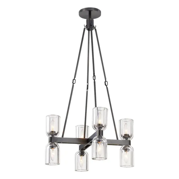 The Lucian collection is inspired by the classic shapes of antique lighting, made modern. Modern touches can be seen in the organically curved backplates and custom designed stems that create the stunning look of the Lucian. Completed with either clear glass or alabaster bowl shades, this collection defines classic elegance. Alabaster boasts distinct variations in both its veining and tone, a unique characteristic of a timeless natural material. No two pieces will look the exact same. Collection: Lucian Designer: Elisa Carlucci Sub-Brand: ALORA Finish: Clear Crystal/Urban Bronze Glass: Clear Crystal Crystal: Clear Crystal Width: 22.00" Height: 37.75" Length: 22.00" Wire: 144" Rod: 46" (3x12" + 1x6" + 1x4") Canopy: D6" x H0.875" Number of Bulbs: 8 Maximum Wattage: 60.00 W Bulb Base: E12 Candelabra Voltage: 120.00 V Material: Steel + Crystal Country of Origin: China Safety Listing: UL Safety Rating: Dry Manufacturer Warranty: 1 Year Spec Sheet Instructions