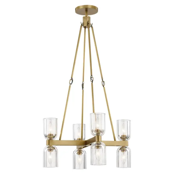 The Lucian collection is inspired by the classic shapes of antique lighting, made modern. Modern touches can be seen in the organically curved backplates and custom designed stems that create the stunning look of the Lucian. Completed with either clear glass or alabaster bowl shades, this collection defines classic elegance. Alabaster boasts distinct variations in both its veining and tone, a unique characteristic of a timeless natural material. No two pieces will look the exact same. Collection: Lucian Designer: Elisa Carlucci Sub-Brand: ALORA Finish: Clear Crystal/Vintage Brass Glass: Clear Crystal Crystal: Clear Crystal Width: 22.00" Height: 37.75" Length: 22.00" Wire: 144" Rod: 46" (3x12" + 1x6" + 1x4") Canopy: D6" x H0.875" Number of Bulbs: 8 Maximum Wattage: 60.00 W Bulb Base: E12 Candelabra Voltage: 120.00 V Material: Steel + Crystal Country of Origin: China Safety Listing: UL Safety Rating: Dry Manufacturer Warranty: 1 Year Spec Sheet Instructions