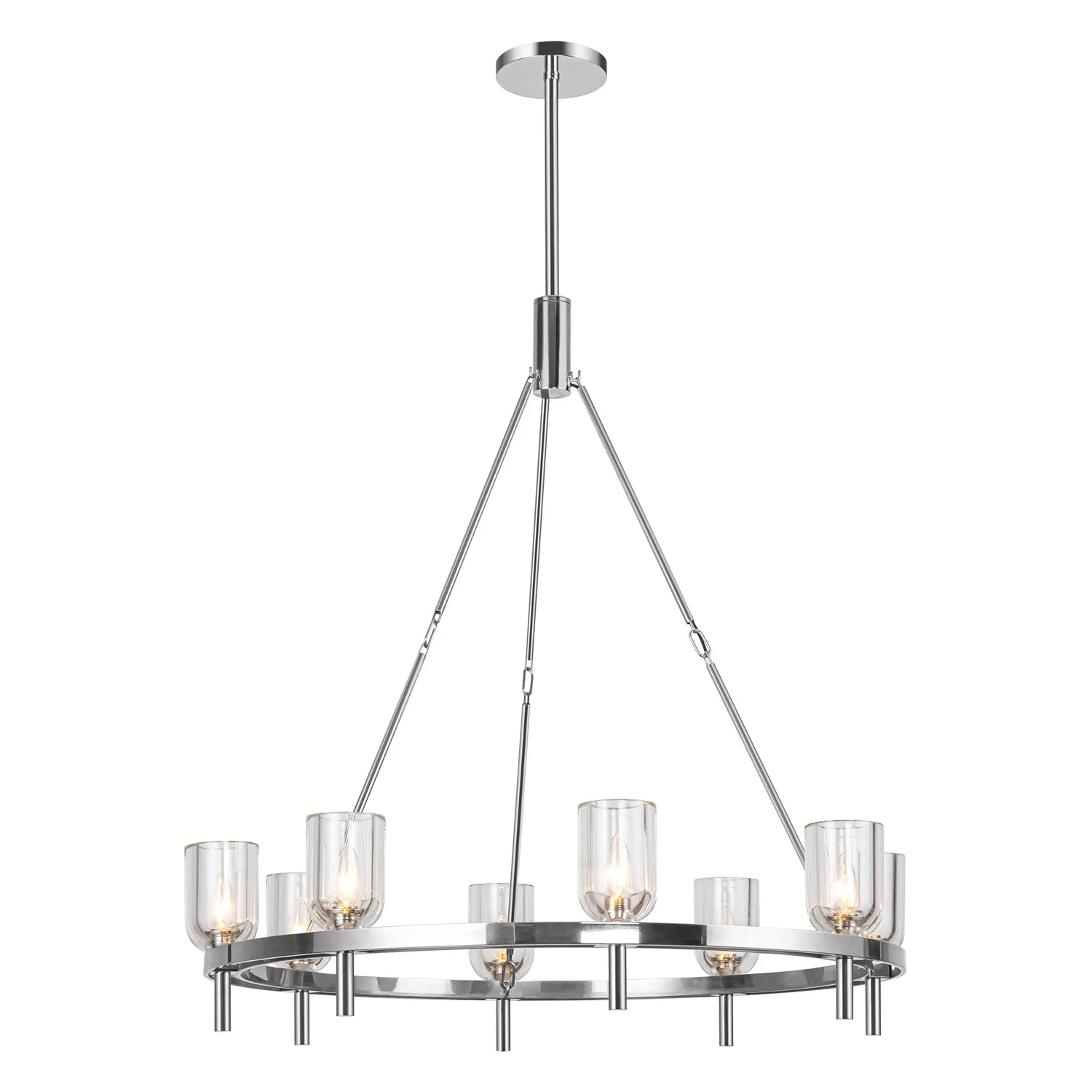 Lucian Eight Light Chandelier in Polished Nickel/Clear Crystal
